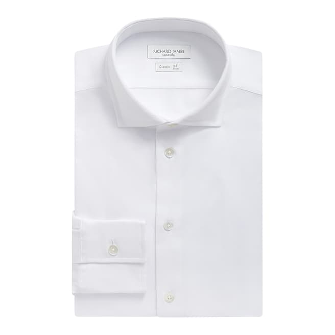 Richard James Savile Row White Dobby Cotton Shirt