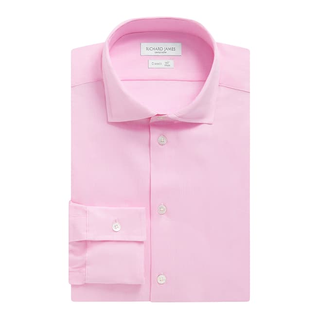 Richard James Savile Row Pink Cotton Regular Fit Shirt
