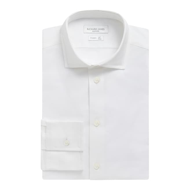 Richard James Savile Row White Austin Stretch Cotton Regular Shirt
