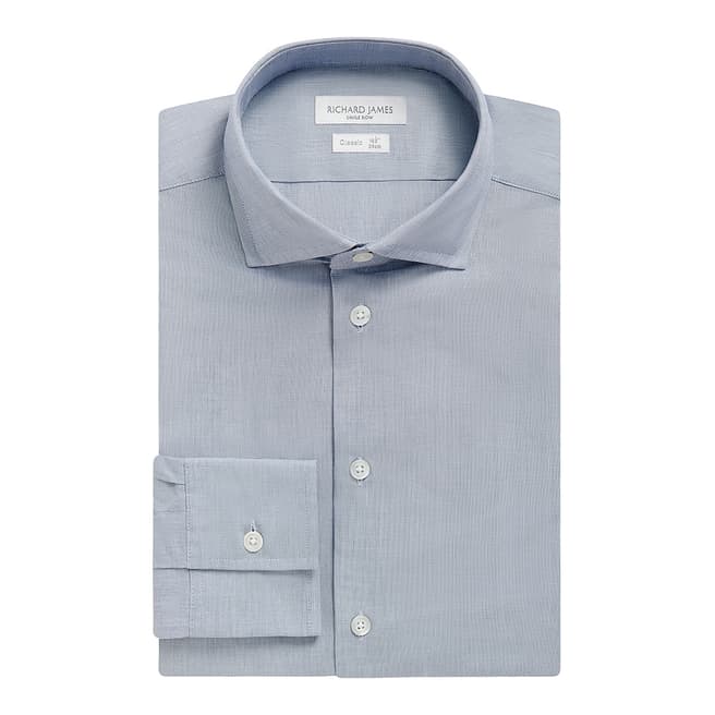Richard James Savile Row Blue Austin Stretch Cotton Regular Shirt