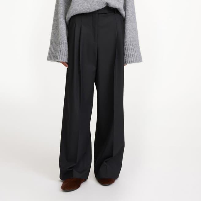 By Malene Birger Black Cymbaria Wide Leg Trousers