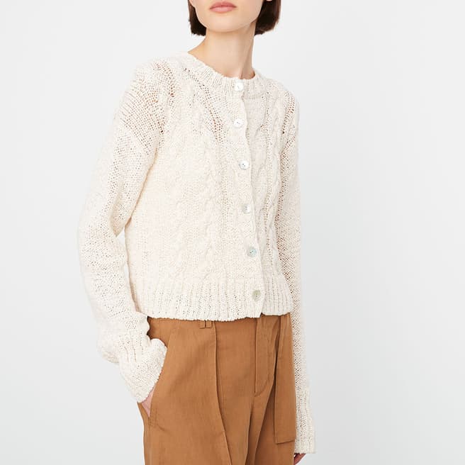Vince Cream Cable Front Cardigan