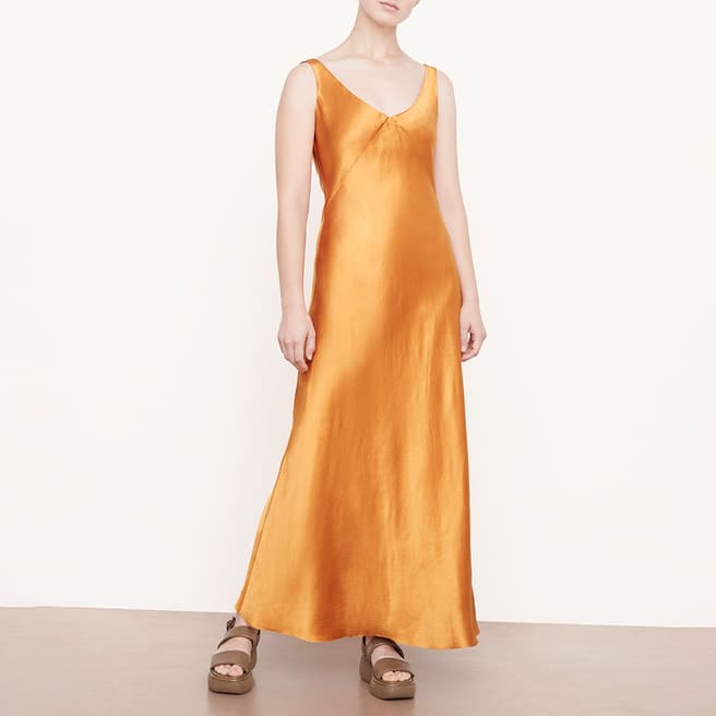 Vince Orange Maxi Slip Dress