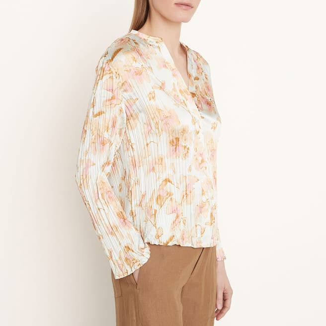 Vince Ivory Floral Crushed Blouse