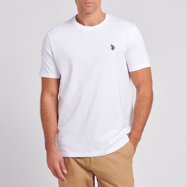 U.S. Polo Assn. White Crew Neck Cotton T-Shirt