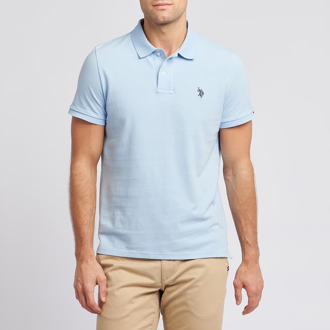 U.S. Polo Assn. Light Blue Pique Cotton Polo Shirt