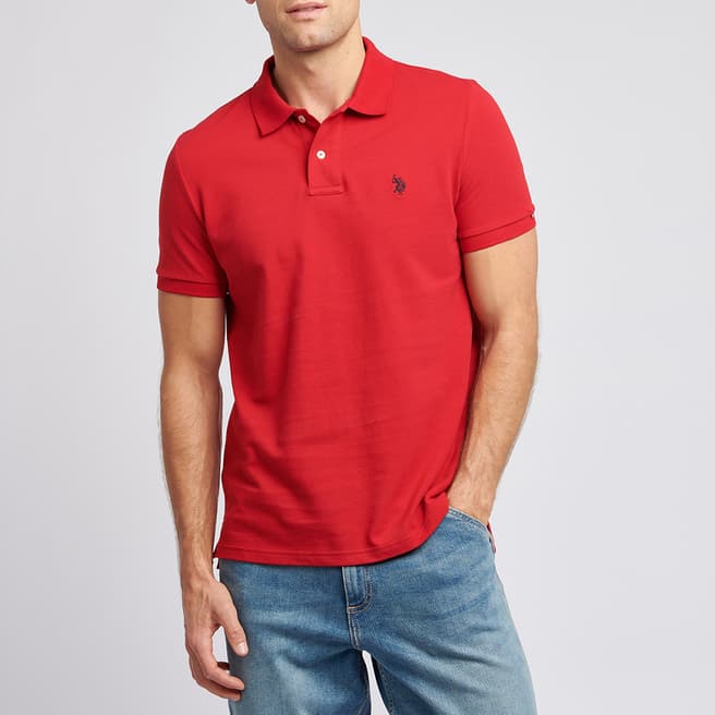 U.S. Polo Assn. Red Pique Cotton Polo Shirt