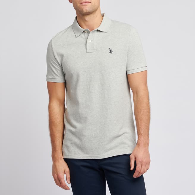 U.S. Polo Assn. Grey Pique Cotton Polo Shirt