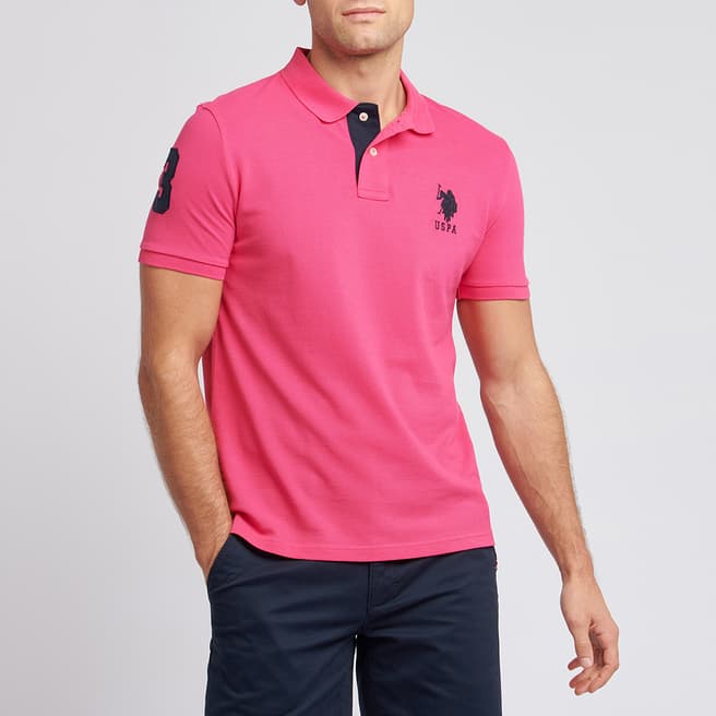 U.S. Polo Assn. Pink Player Pique Cotton Polo Shirt