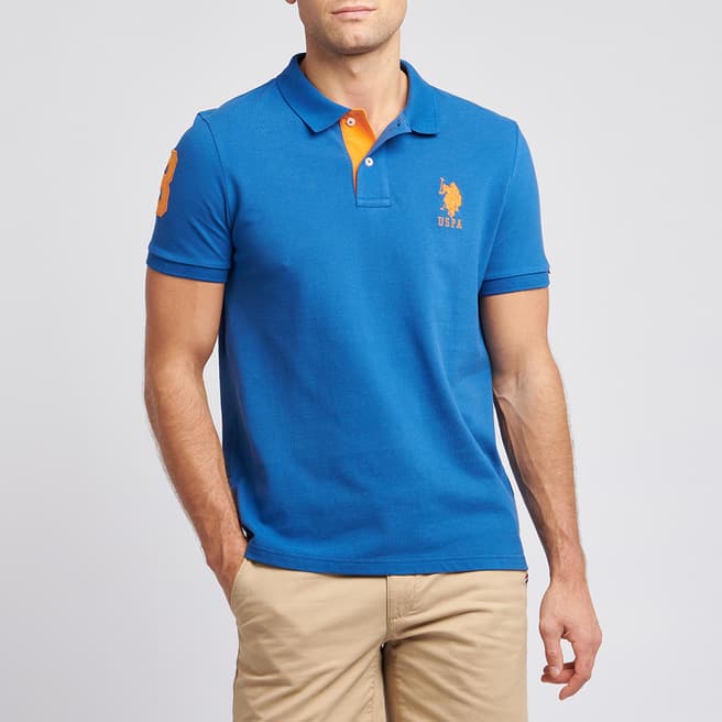 U.S. Polo Assn. Bright Blue Player Pique Cotton Polo Shirt