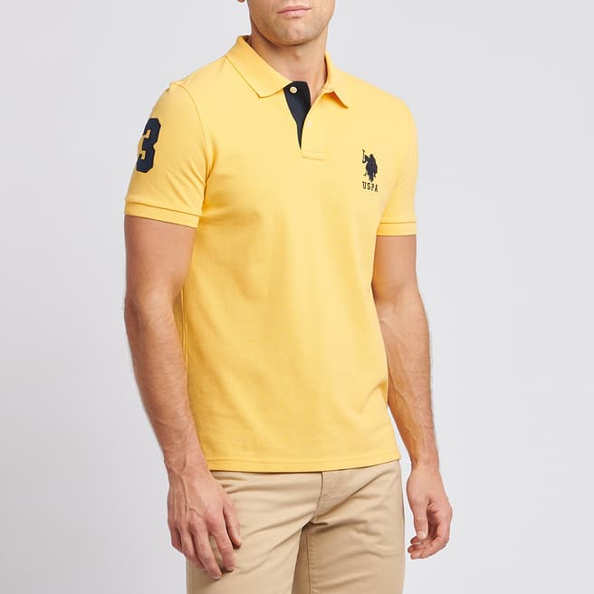 U.S. Polo Assn. Yellow Player Pique Cotton Polo Shirt
