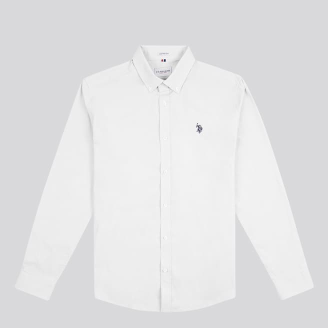 U.S. Polo Assn. White Cotton Blend Poplin Shirt