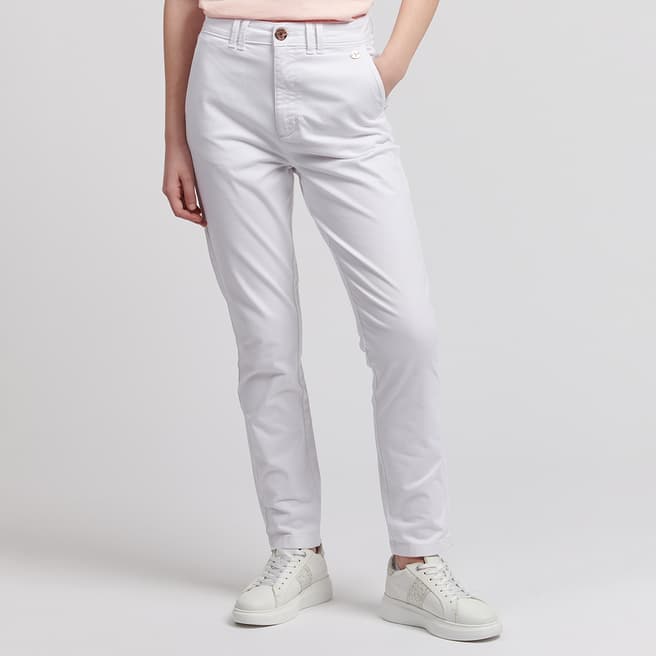 U.S. Polo Assn. White Cotton Blend Chino Trousers