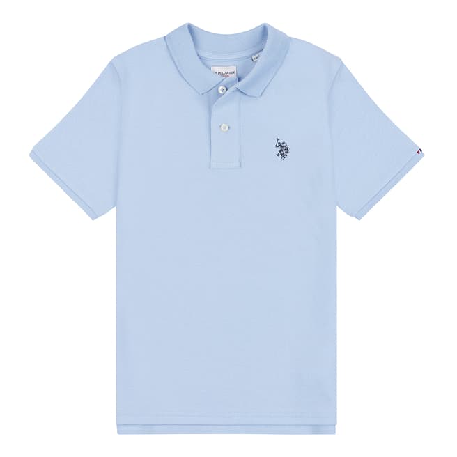 U.S. Polo Assn. Boy's Light Blue Pique Cotton Polo Shirt