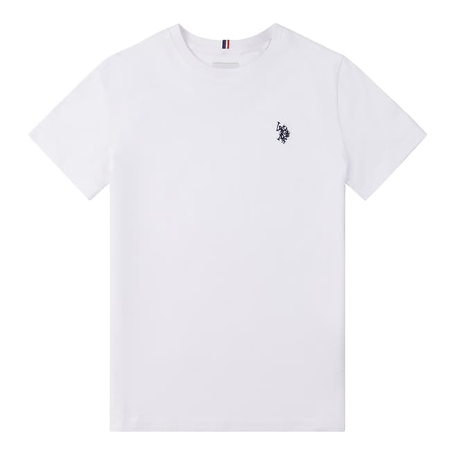 U.S. Polo Assn. Boy's White Embroidered Logo Cotton T-Shirt