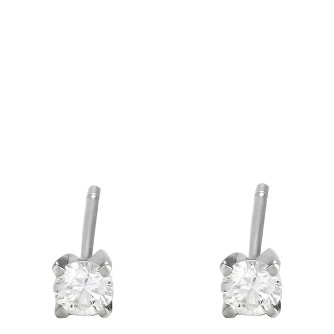 MUSE Silver Single Diamond Earrings