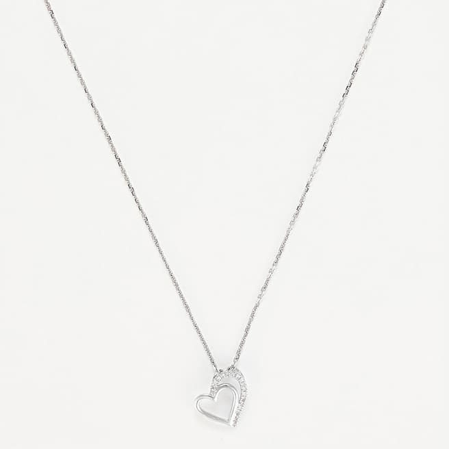 MUSE Silver Two Hearts Diamond Pendant Necklace