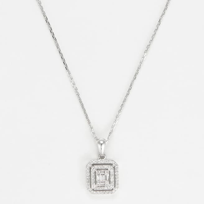 MUSE Silver Miroir Diamond Pendant Necklace
