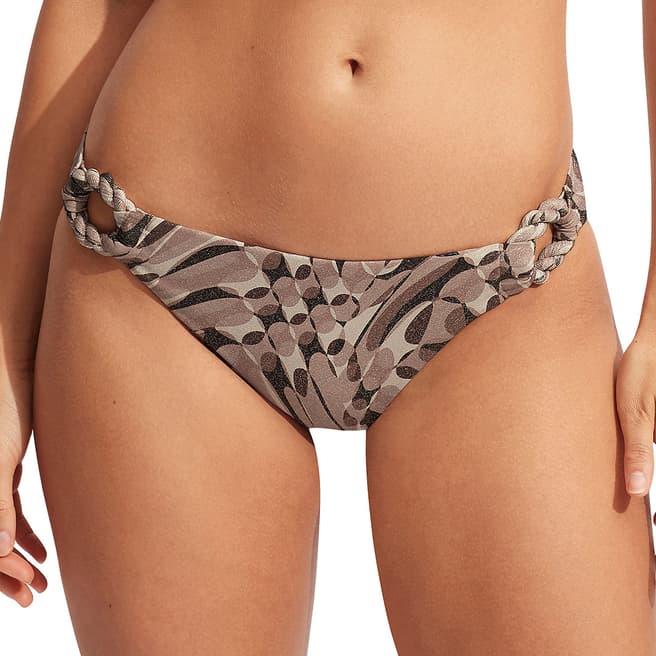 Seafolly Brown Poolside Trim Hipster Brief