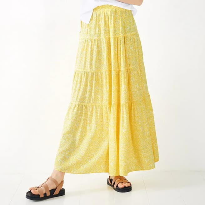 hush Yellow Aiyana Tiered Maxi Skirt 