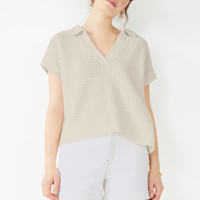 hush Ecru Trixie Textured Knitted Top