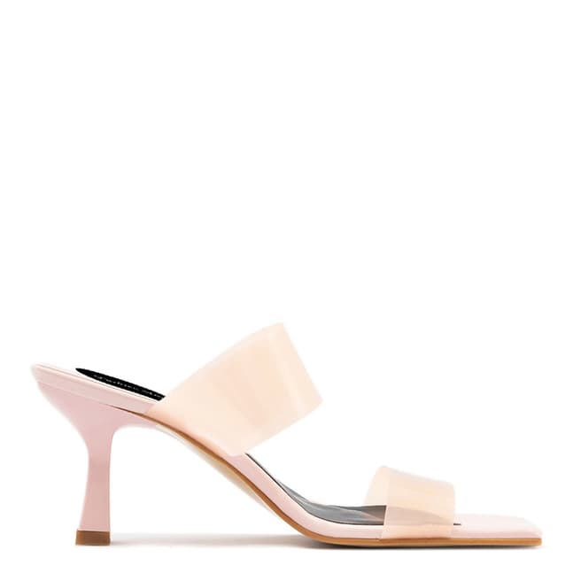 Fashion Attitude Light Pink Transparent Double Band Heeled Mules