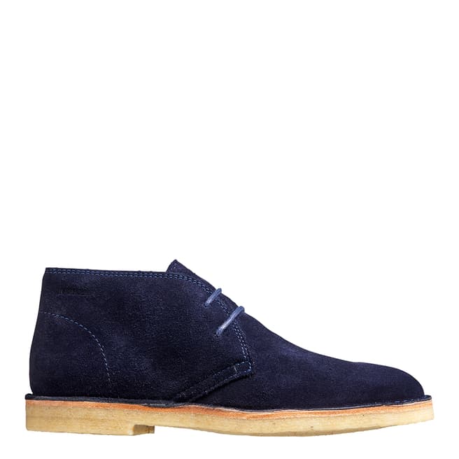 Barker Navy Suede Monty Lace Up Boots