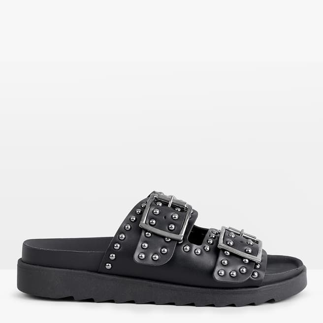 hush Black Kapalua Studded Flat Sandals