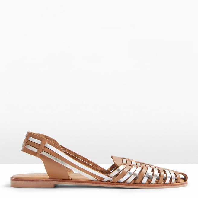 hush Tan/Metallic Trenton Huarache Flat Sandals