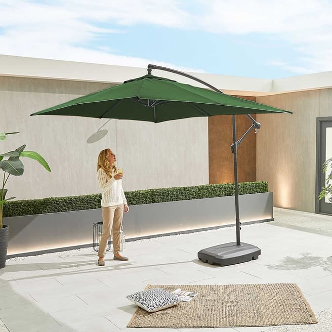 Nova Barbados Cantilever Parasol - 3m x 2m Rectangular - Green