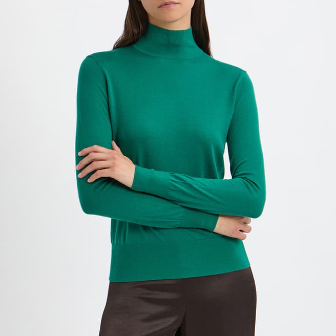 N°· Eleven Green Merino Wool Fine Knit Top