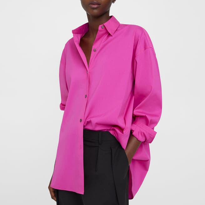 Theory Pink Oversized Cotton Shirt 