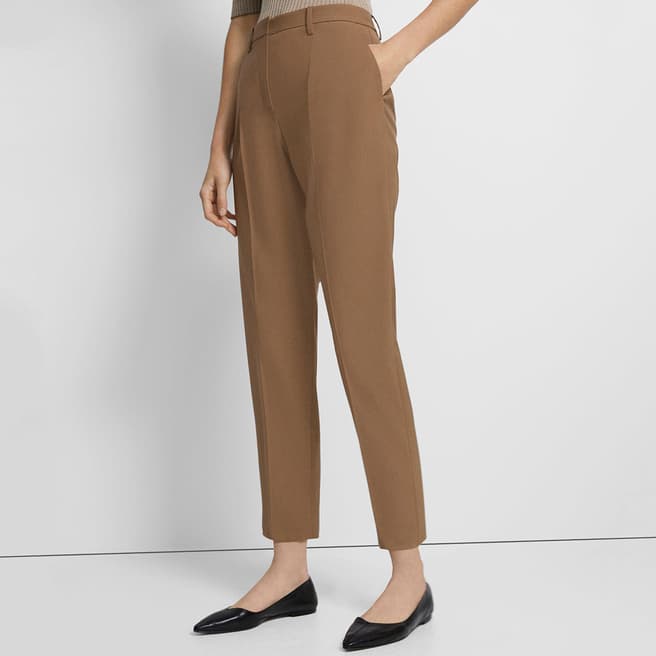 Theory Camel Treeca Stretch Wool Blend Trousers