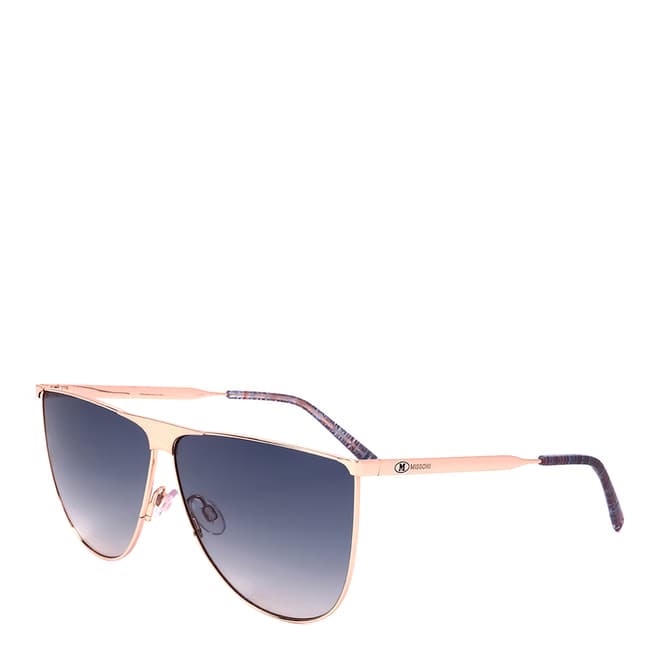 Missoni Gold Copper Aviator Sunglasses 63mm