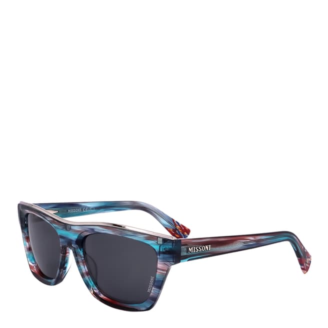 Missoni Blue Horn Retangular Sunglasses 53mm