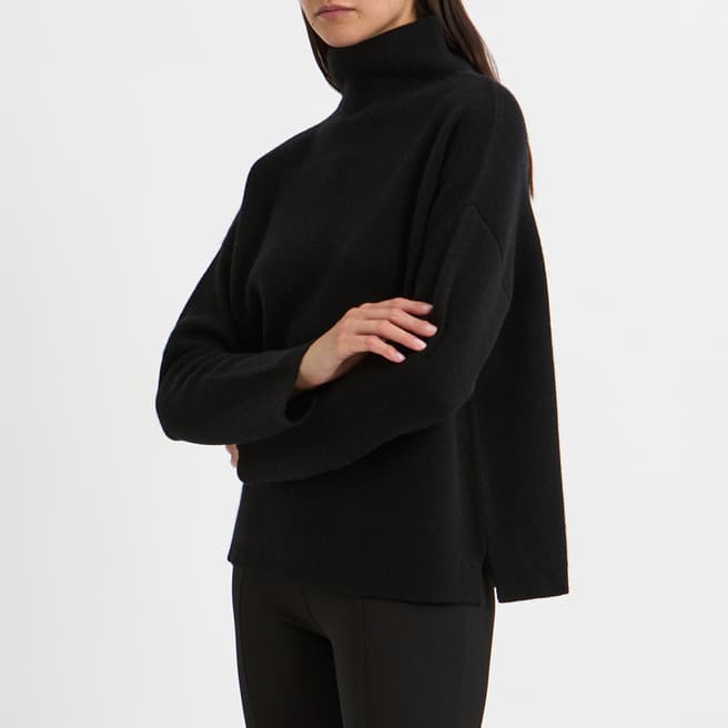 N°· Eleven Black Cashmere Blend Funnel Neck Jumper