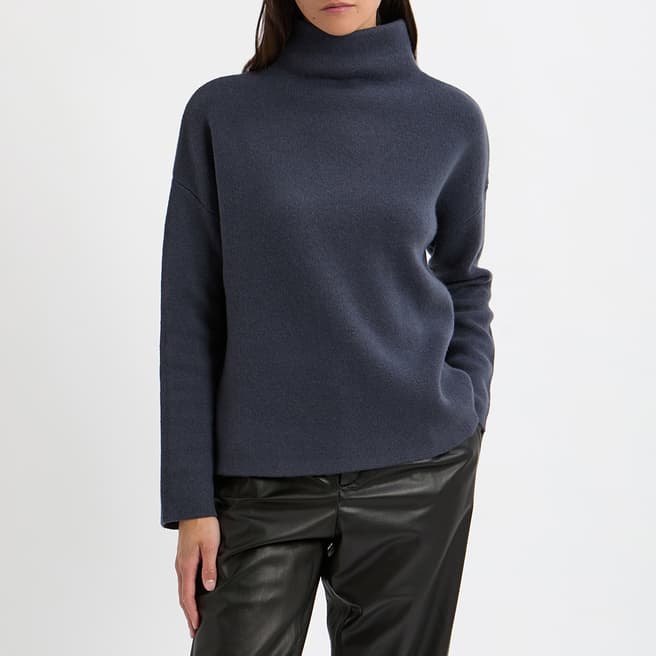 N°· Eleven Slate Cashmere Blend Funnel Neck Jumper