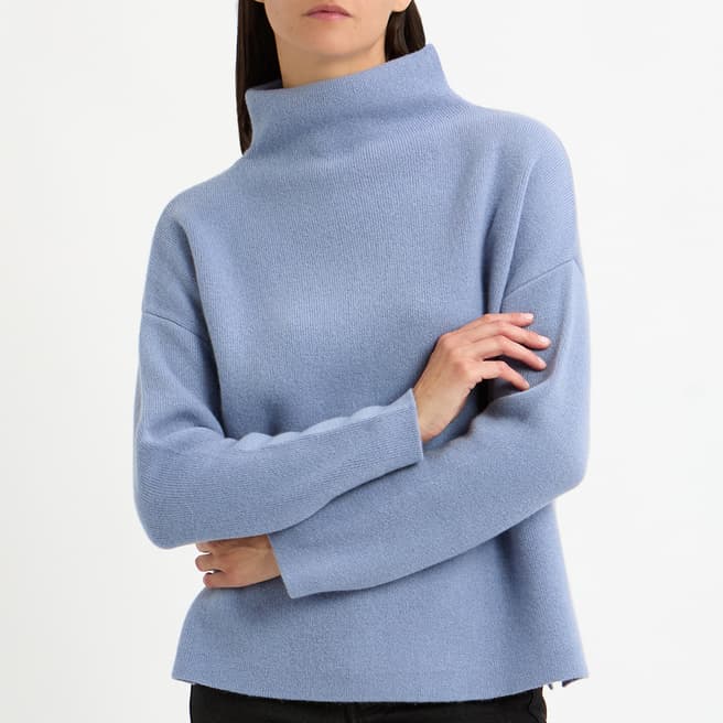 N°· Eleven Blue Cashmere Blend Funnel Neck Jumper