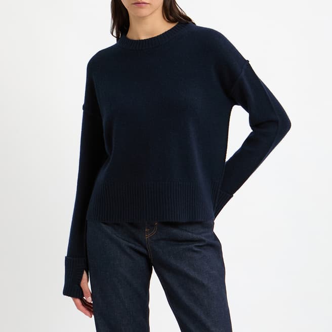 N°· Eleven Navy Cashmere Blend Round Neck Jumper