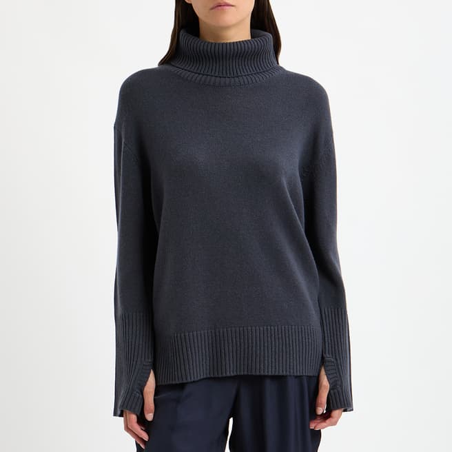 N°· Eleven Slate Cashmere Blend Deep Cuff Jumper