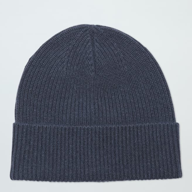 N°· Eleven Slate Cashmere Ribbed Beanie