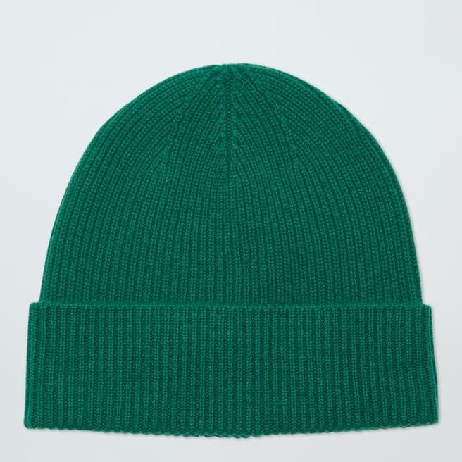 N°· Eleven Green Cashmere Ribbed Beanie