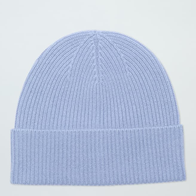 N°· Eleven Blue Cashmere Ribbed Beanie