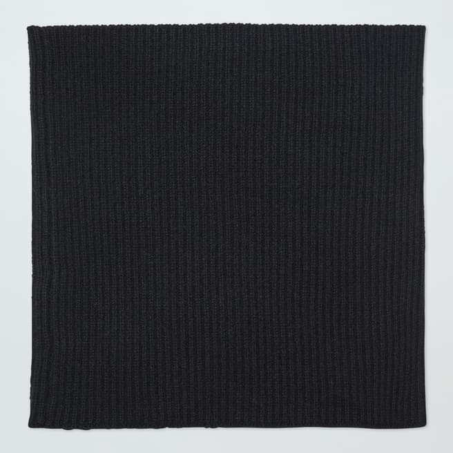 N°· Eleven Black Cashmere Ribbed Snood