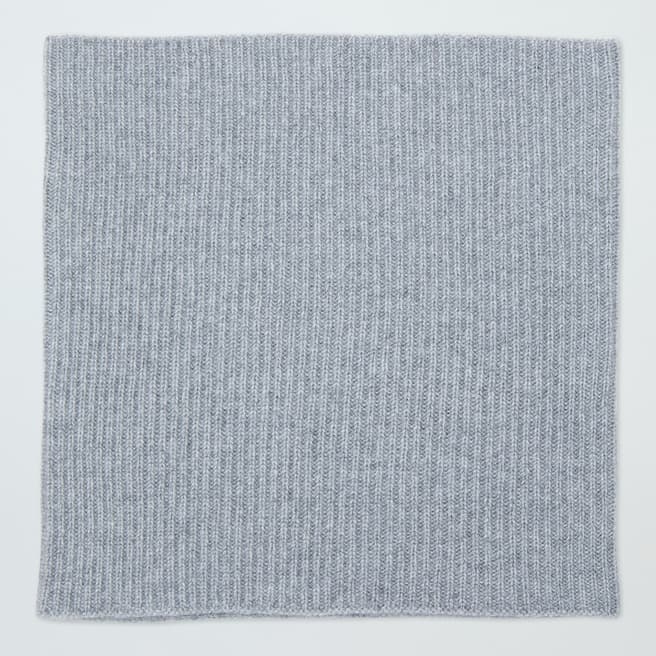 N°· Eleven Grey Cashmere Ribbed Snood