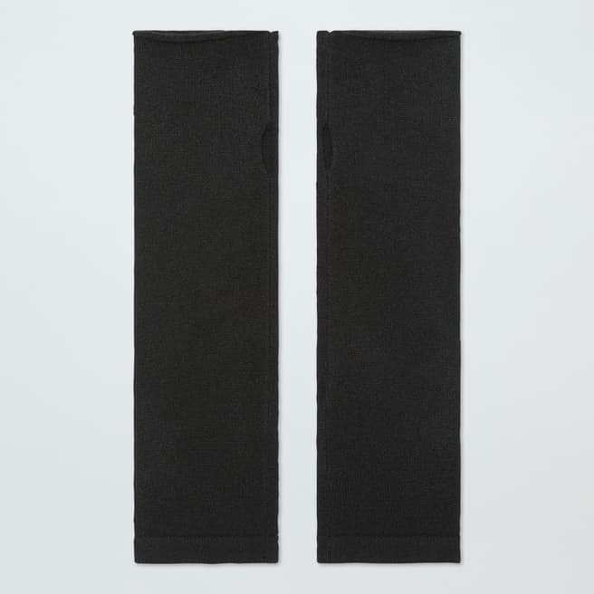 N°· Eleven Black Cashmere Fine Knit Wrist Warmers