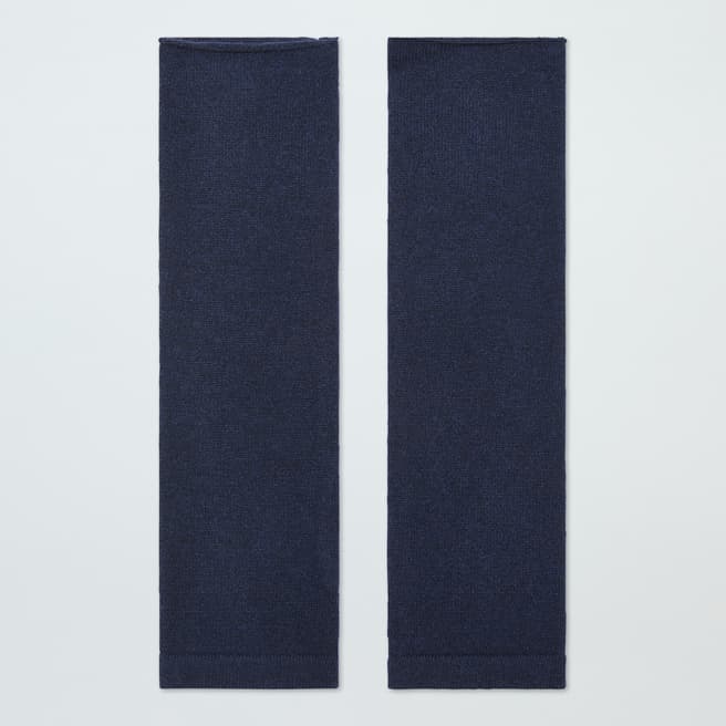 N°· Eleven Navy Cashmere Fine Knit Wrist Warmers