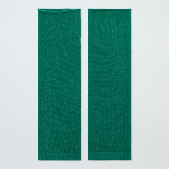 N°· Eleven Green Cashmere Fine Knit Wrist Warmers