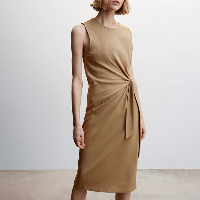 Mango Beige Twist Dress