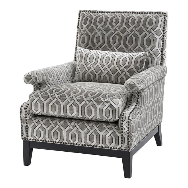 Eichholtz Goldoni Chair, Trellis Grey Velvet